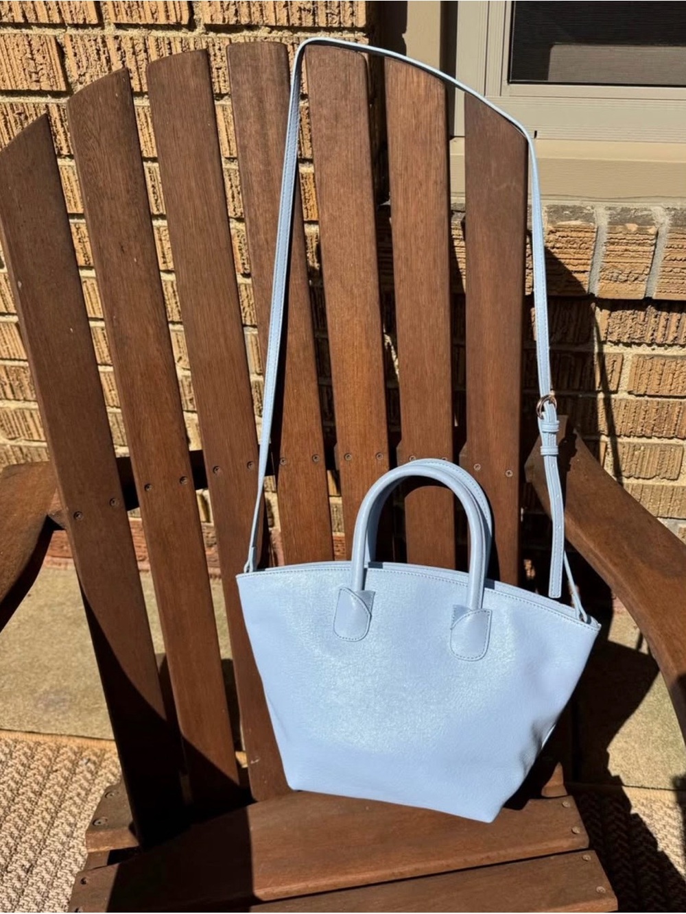 New Lauren Conrad Light Blue Leather Shoulder Tote Crossbody RETAILS $55.00